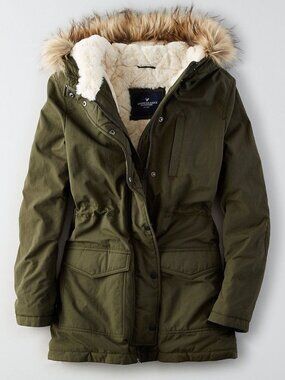 American Eagle Outfitters Green Parka Winter Jacket Coat XS SMALL